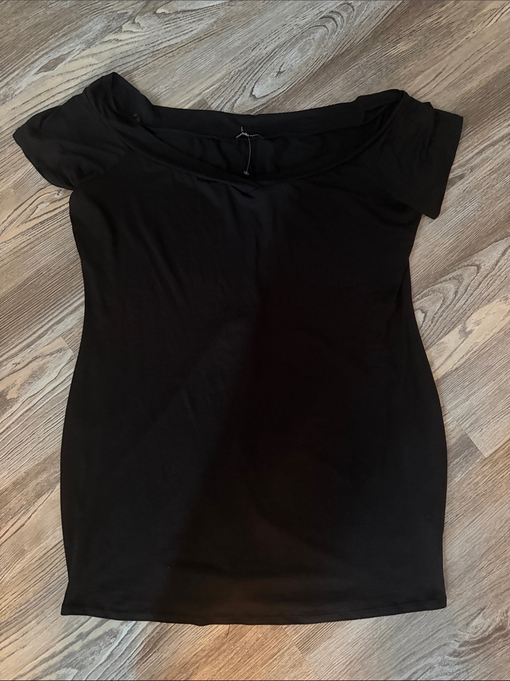 Charlotte Russe Black Off-Shoulder Tunic Top